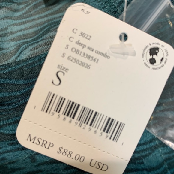 NWT Free People green + black harem pant perfect for swim or sleep size S - Picture 7 of 8